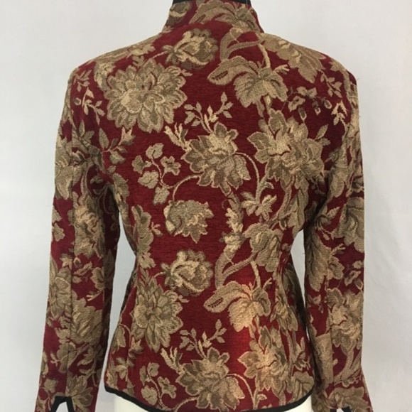 3/$30 Red & Gold Embroidered -  Fitted Blazer - Picture 4 of 5